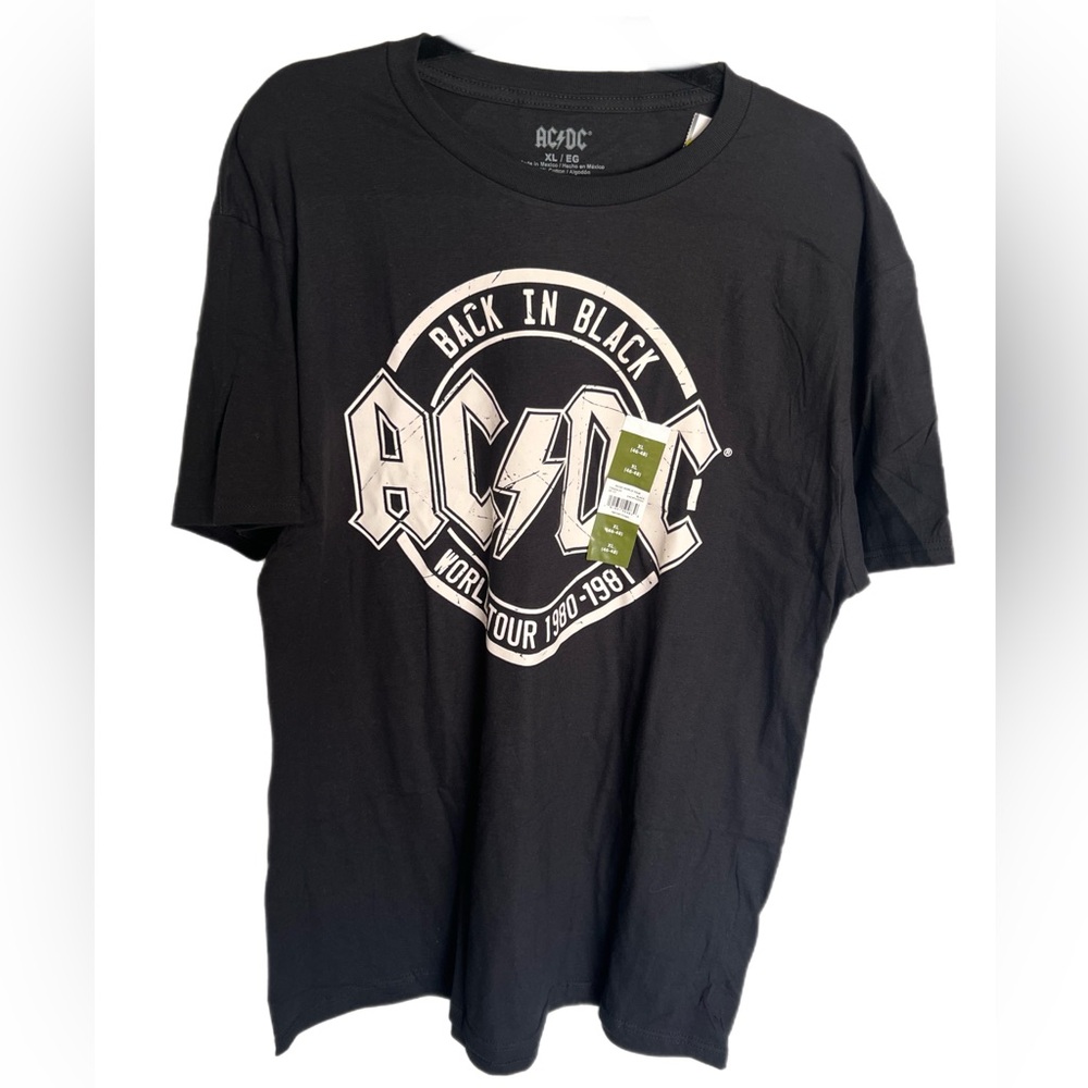 NWT XL AC/DC Men’s Tee Shirt Back in Black